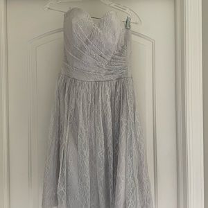 Silver short formal dress - bridesmaid